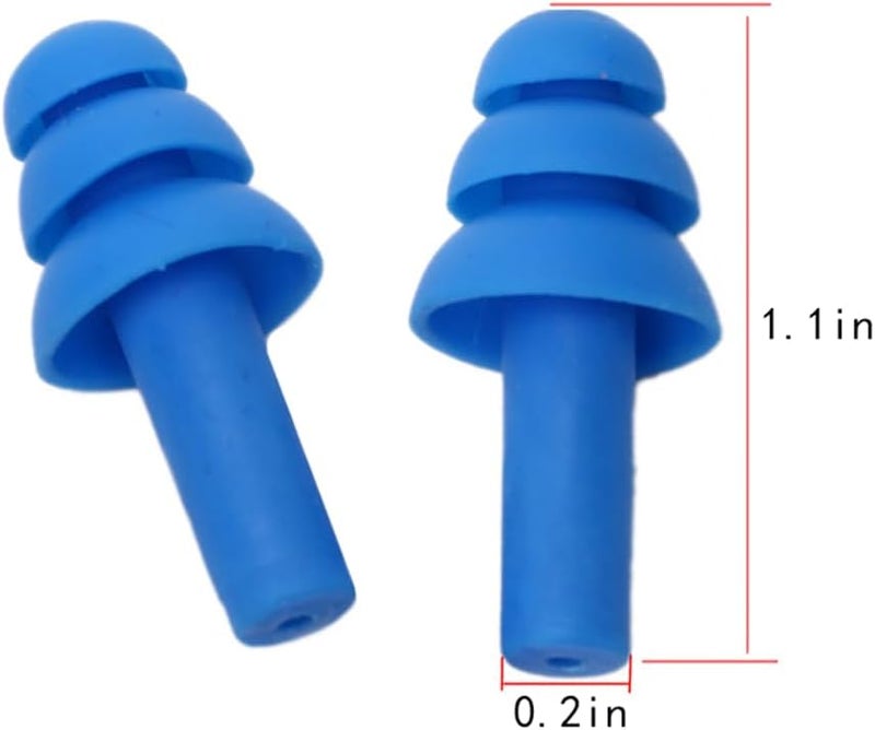 EYAKEG Swimming Earplugs, 6 Pair - Comfortable, Waterproof, Reusable Silicone Ear Plugs for Swimming, Snorkeling, Showering, Surfing and Bathing (Blue) - Image 2